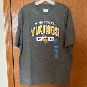 Minnesota Vikings NFL Team Apparel Gray T-Shirt Soft Cotton/Poly Men's L